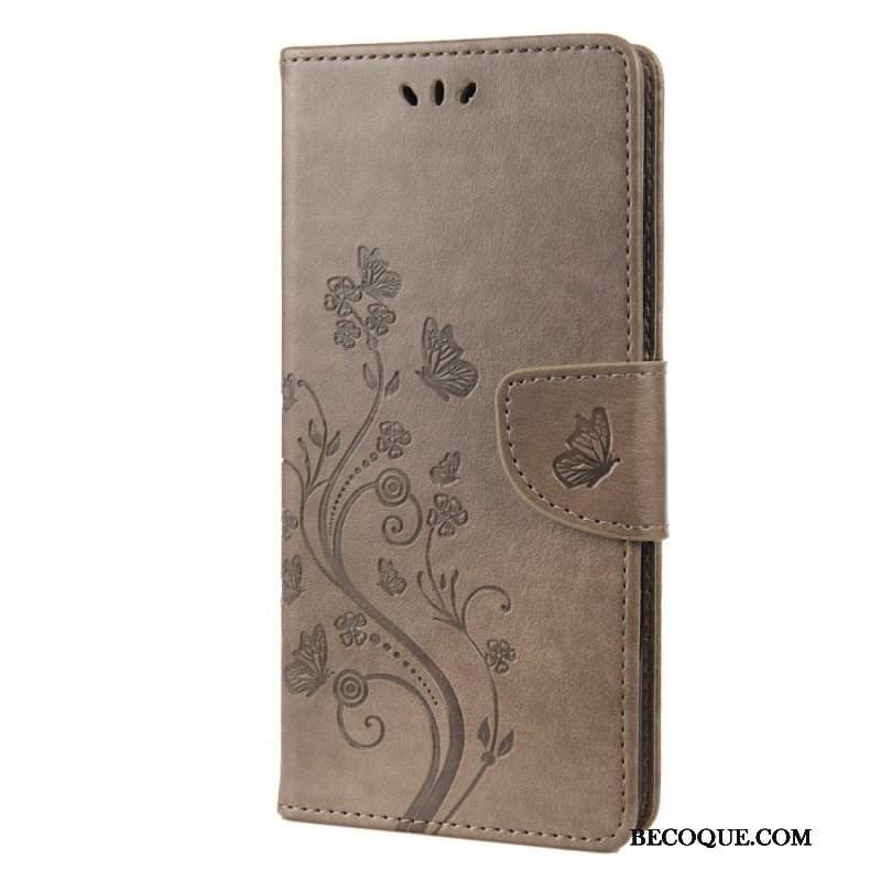 Etui Folio do Sony Xperia 10 IV Kwiaty I Motyle