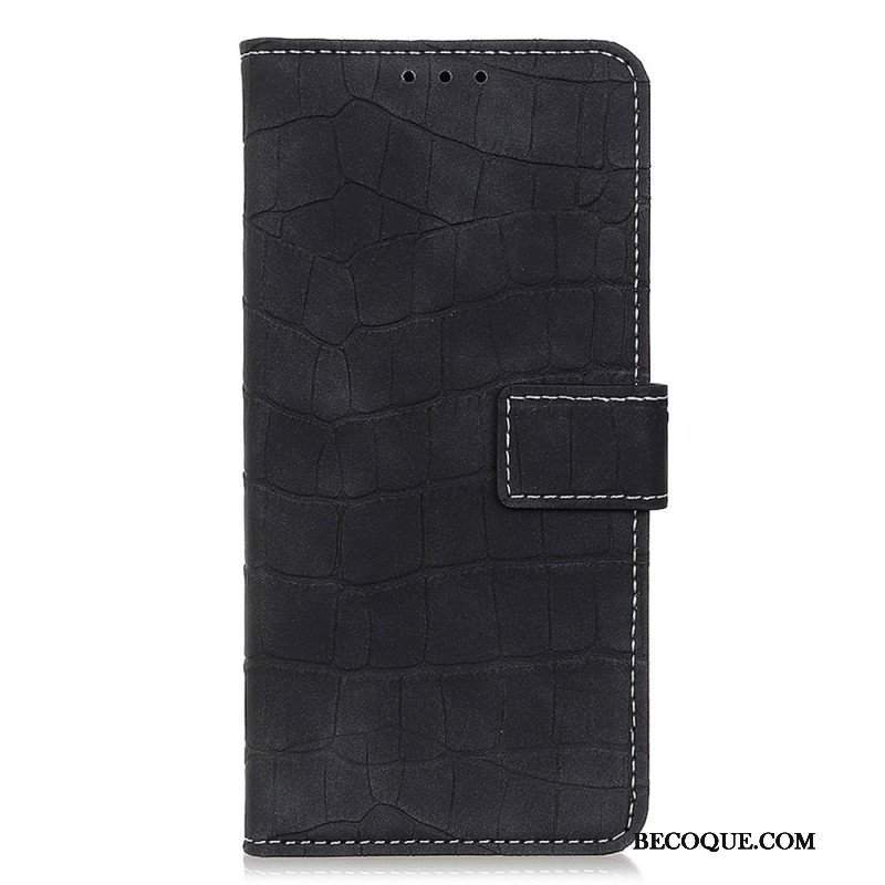 Etui Folio do Sony Xperia 10 IV Styl Skóry Krokodyla