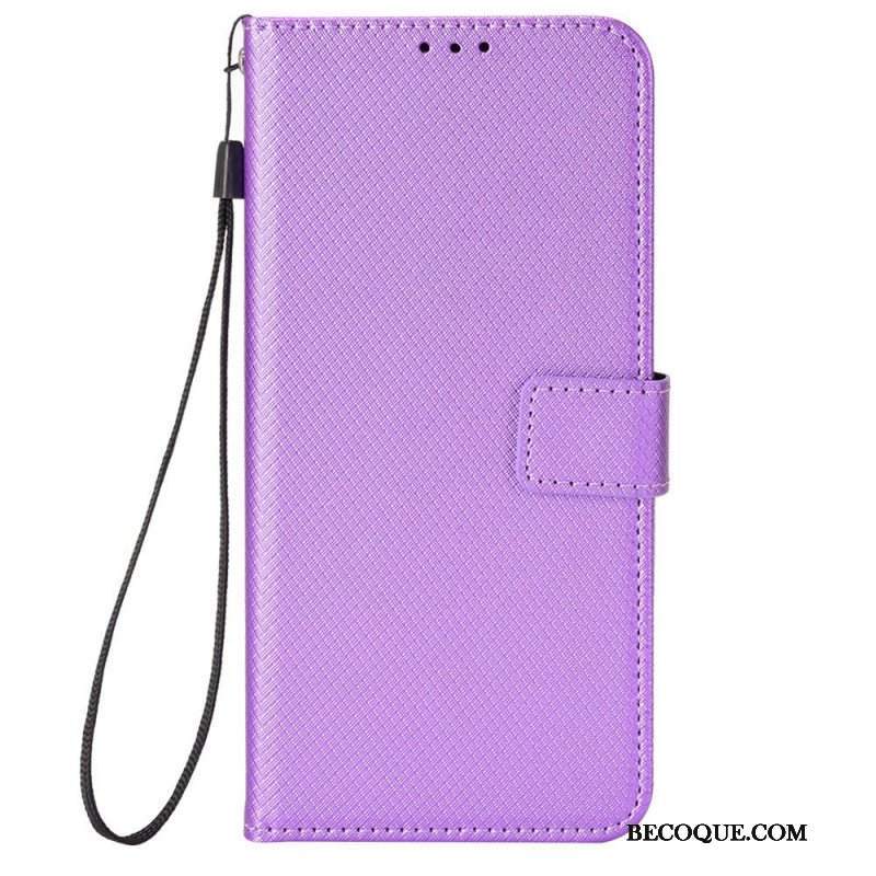 Etui Folio do Sony Xperia 10 IV z Łańcuch Stylowa Sztuczna Skóra Z Paskami