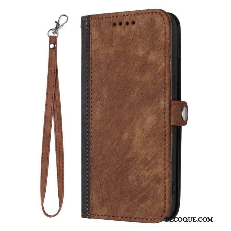 Etui Folio do Sony Xperia 5 IV Dwukolorowy Z Paskiem