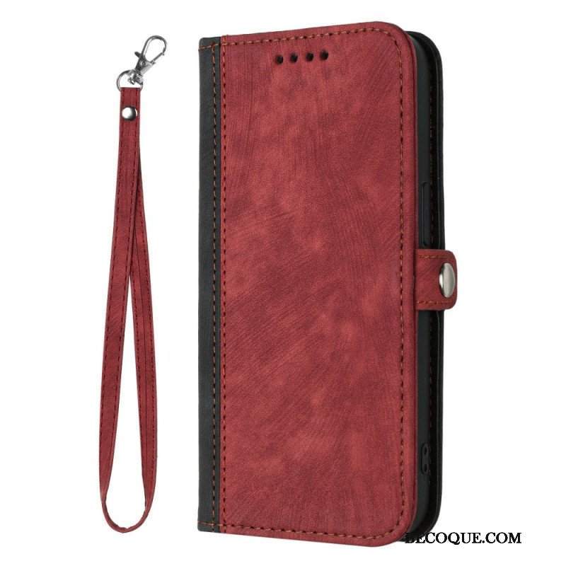 Etui Folio do Sony Xperia 5 IV Dwukolorowy Z Paskiem