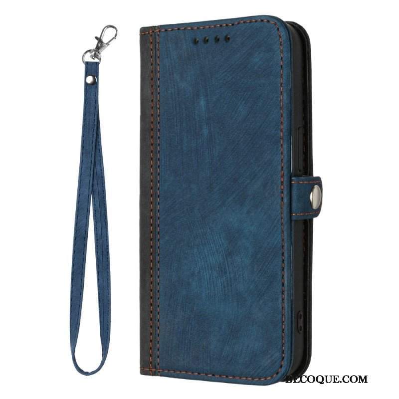 Etui Folio do Sony Xperia 5 IV Dwukolorowy Z Paskiem