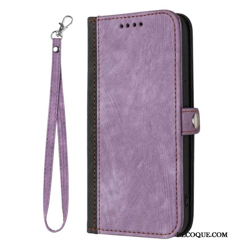 Etui Folio do Sony Xperia 5 IV Dwukolorowy Z Paskiem