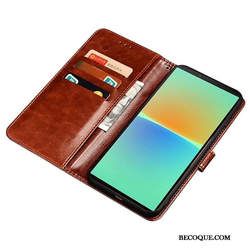 Etui Folio do Sony Xperia 5 IV Imitacja Skóry Idewei