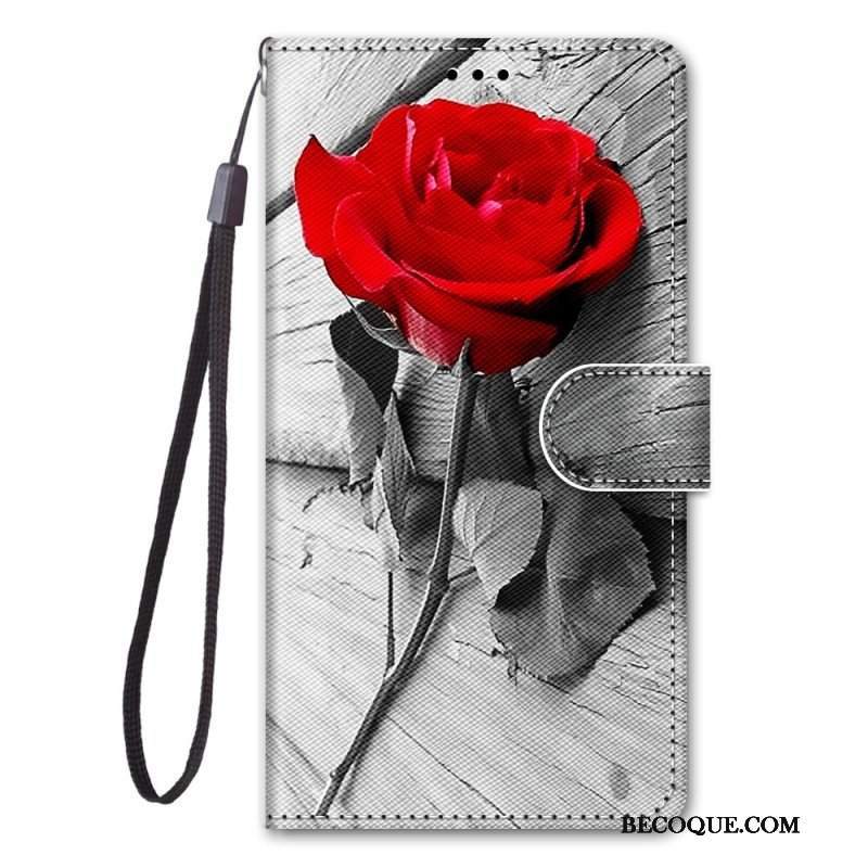 Etui Folio do Sony Xperia 5 IV Kwiatowy Z Paskiem