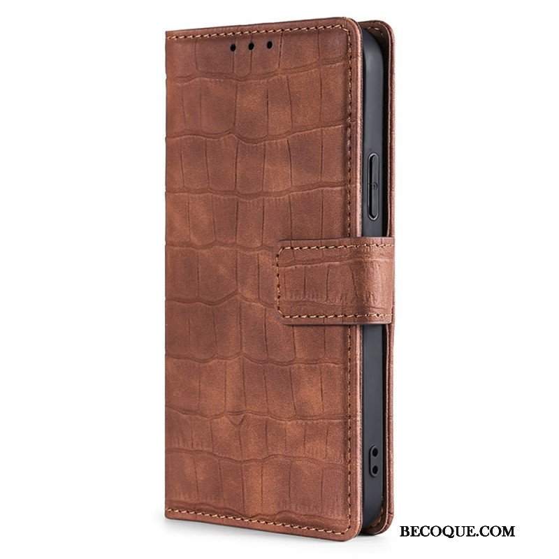 Etui Folio do Xiaomi 12 Pro Krokodyl Dotykający Skóry