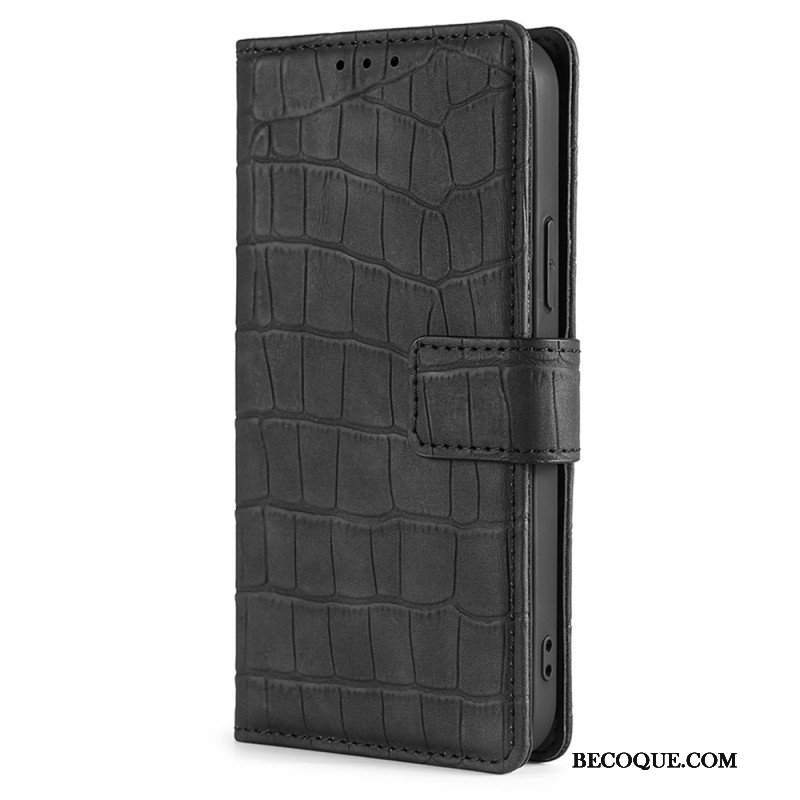 Etui Folio do Xiaomi 12 Pro Krokodyl Dotykający Skóry