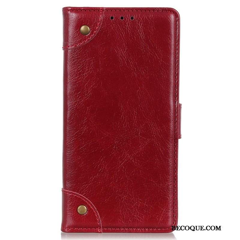 Etui Folio do Xiaomi 12T / 12T Pro Nity W Stylu Vintage Ze Skóry Nappa