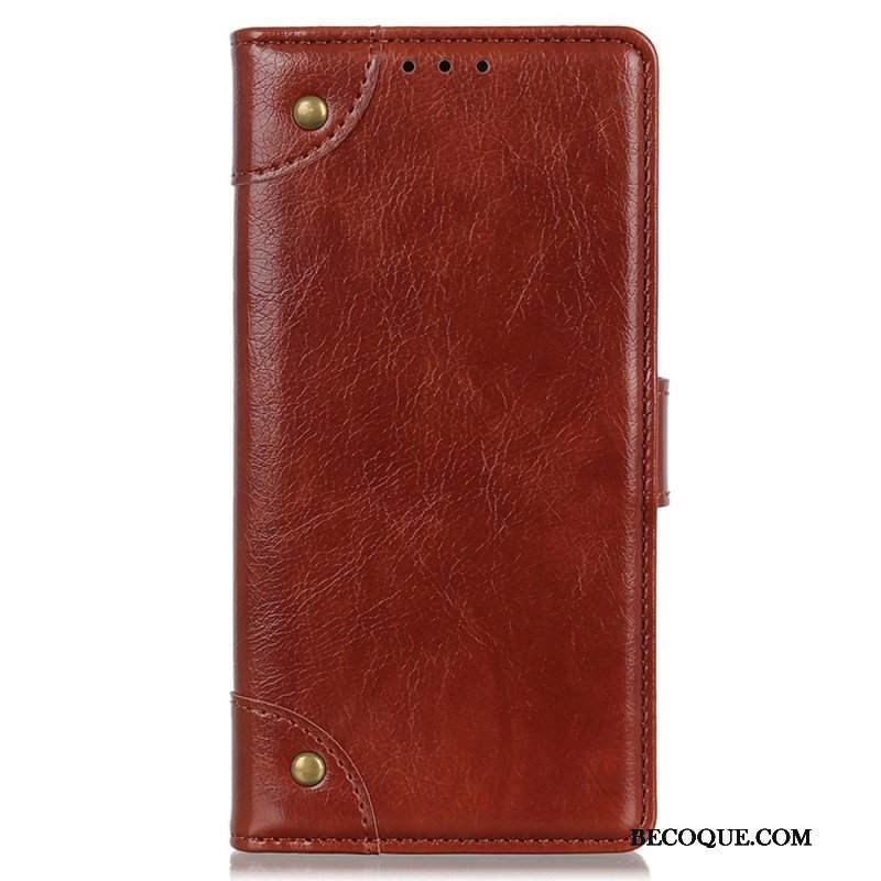 Etui Folio do Xiaomi 12T / 12T Pro Nity W Stylu Vintage Ze Skóry Nappa