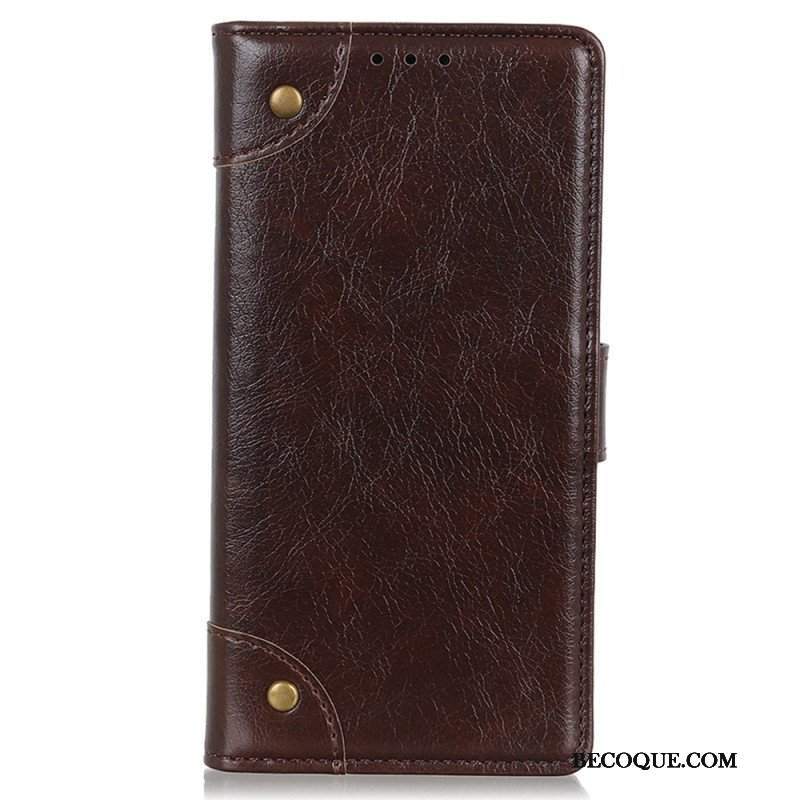 Etui Folio do Xiaomi 12T / 12T Pro Nity W Stylu Vintage Ze Skóry Nappa