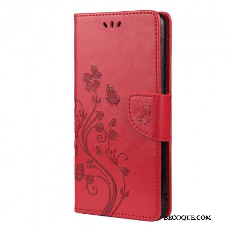 Etui Folio do Xiaomi Redmi Note 10 / 10S Azjatyckie Motyle I Kwiaty