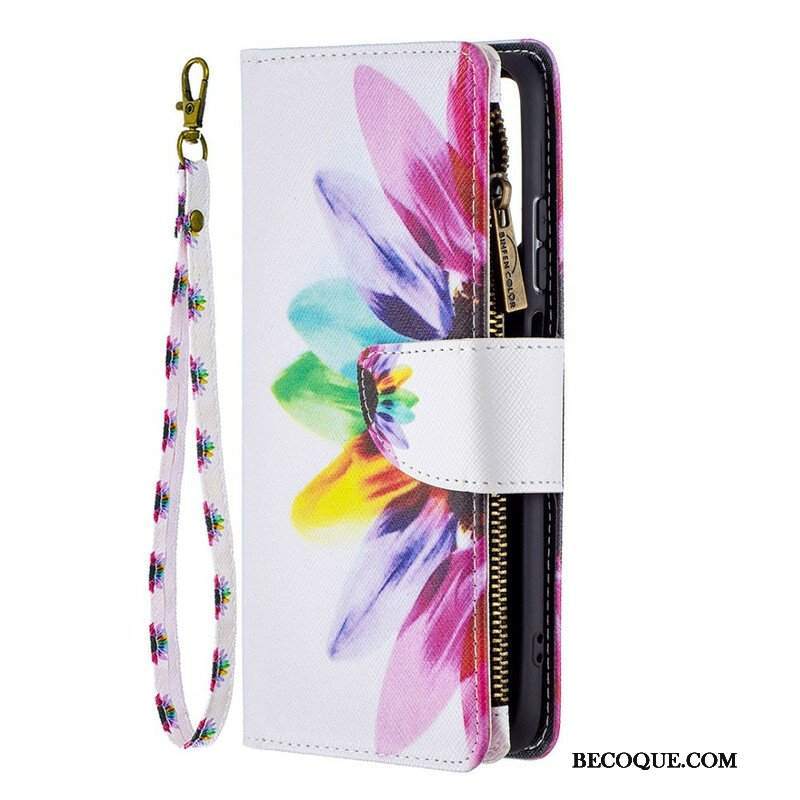 Etui Folio do Xiaomi Redmi Note 10 / 10S Kieszonka Zapinana Na Zamek W Kwiaty