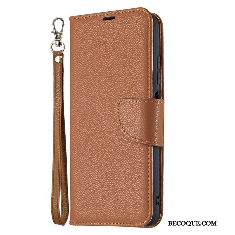 Etui Folio do Xiaomi Redmi Note 10 5G Skórzany Futerał Liczi Rabat Ukośne