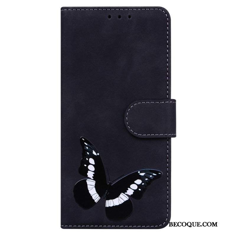 Etui Folio do Xiaomi Redmi Note 10 Pro Motyl Dotykający Skóry