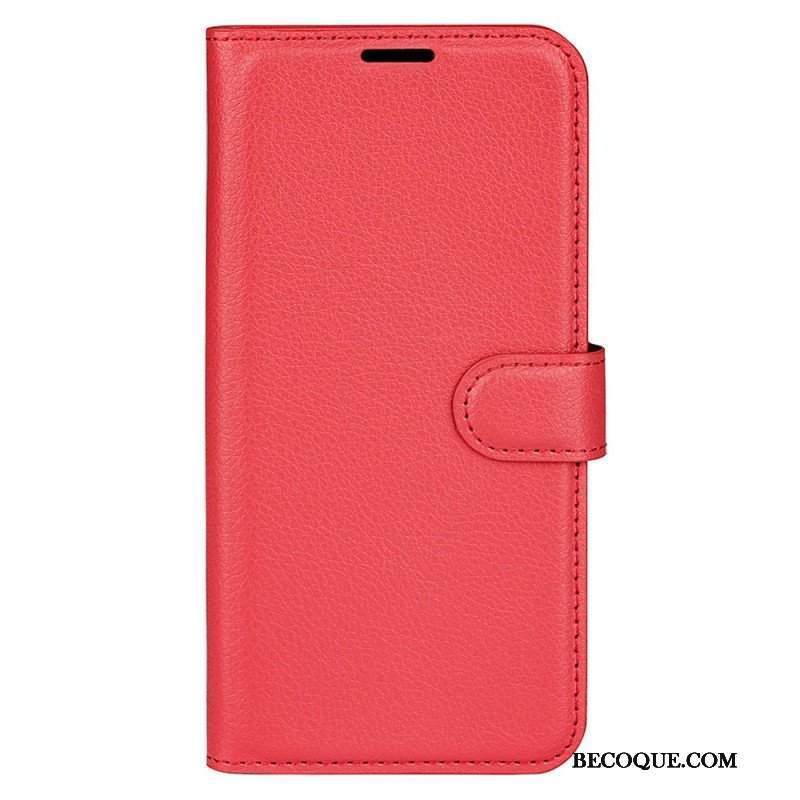 Etui Folio do Xiaomi Redmi Note 12 5G Klasyczny Efekt Skóry Liczi