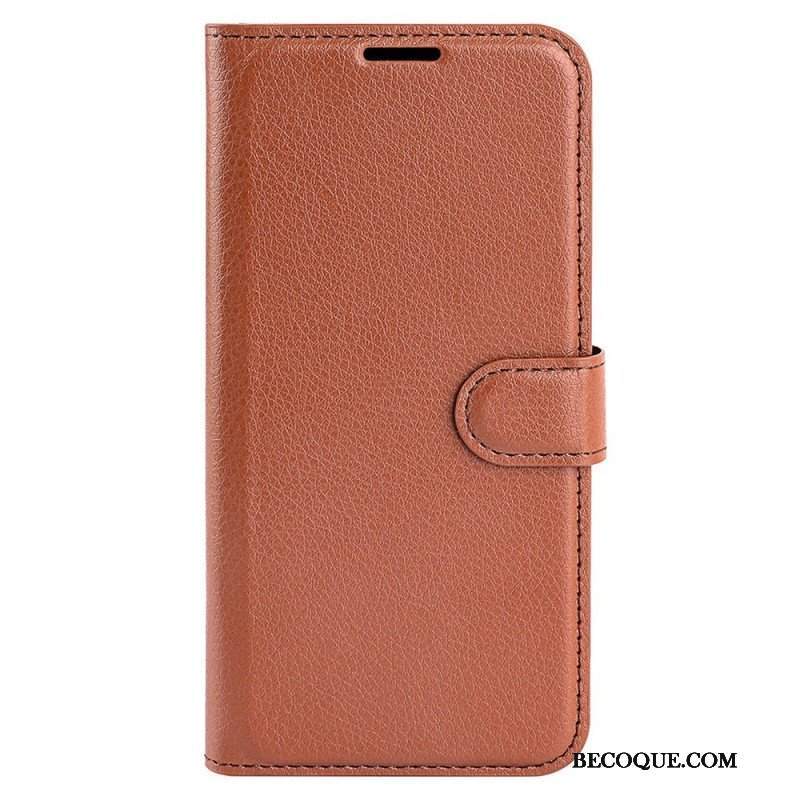 Etui Folio do Xiaomi Redmi Note 12 5G Klasyczny Efekt Skóry Liczi