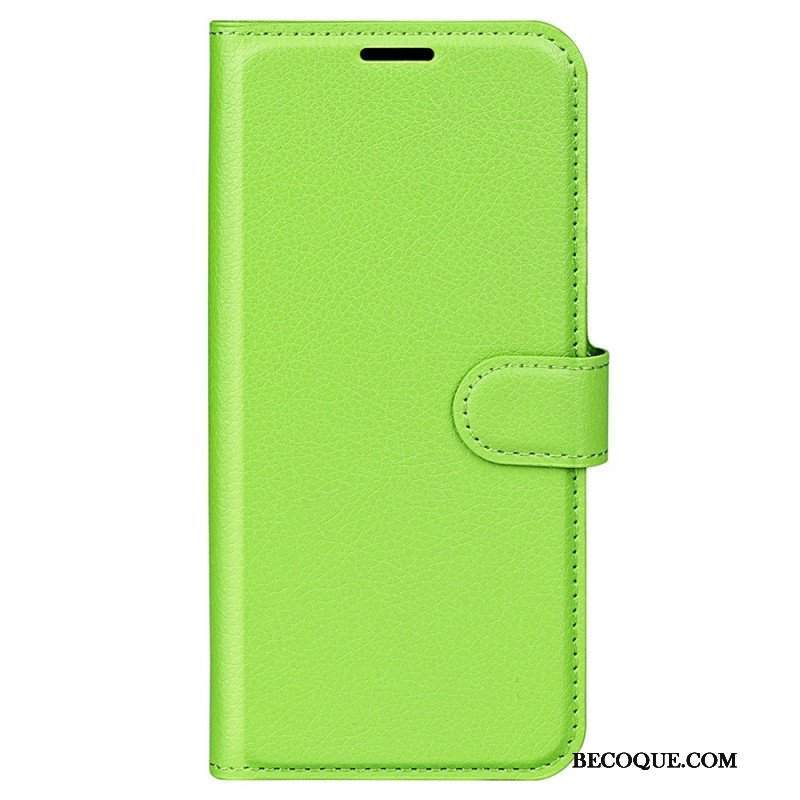 Etui Folio do Xiaomi Redmi Note 12 5G Klasyczny Efekt Skóry Liczi