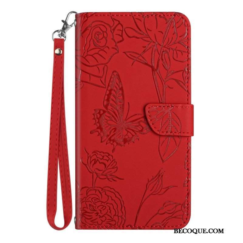 Etui Folio do Xiaomi Redmi Note 12 5G Motyle I Smycz