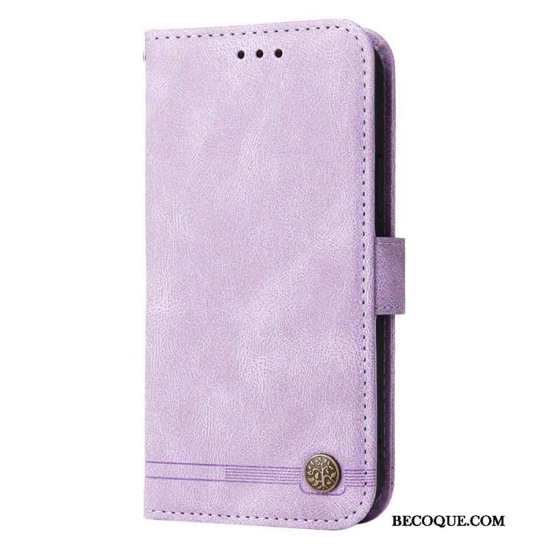 Etui Folio do Xiaomi Redmi Note 12 5G Skórzany Styl Z Ozdobnym Nitem