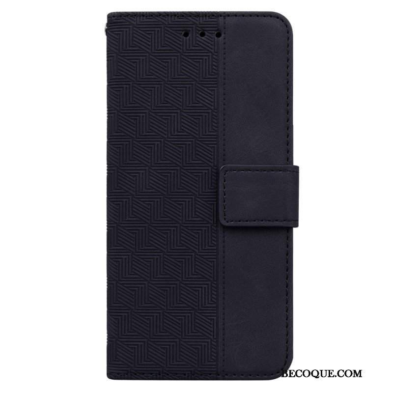 Etui Folio do Xiaomi Redmi Note 12 5G z Łańcuch Pasiasty Wzór