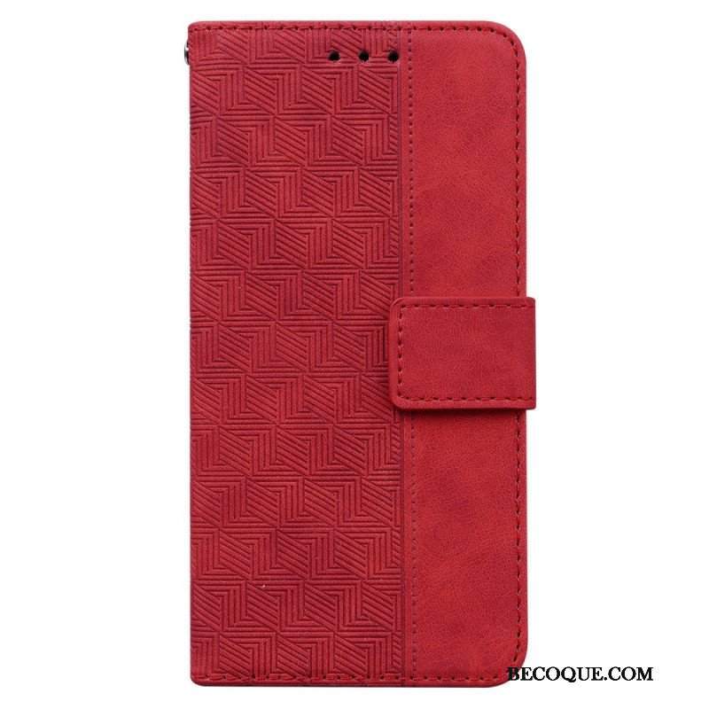 Etui Folio do Xiaomi Redmi Note 12 5G z Łańcuch Pasiasty Wzór