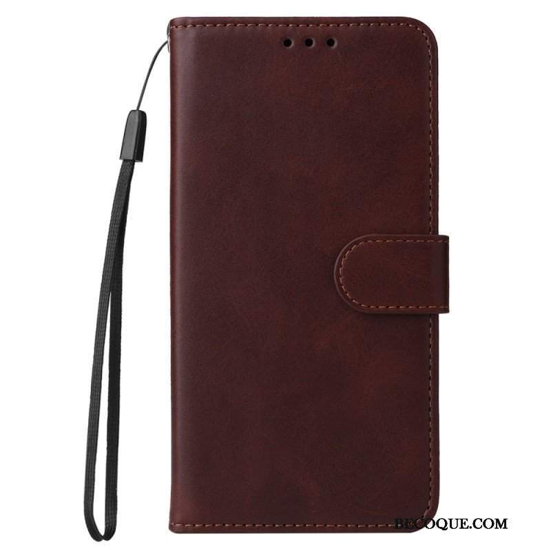 Etui Folio do Xiaomi Redmi Note 12 Pro z Łańcuch Zwykły Z Paskiem