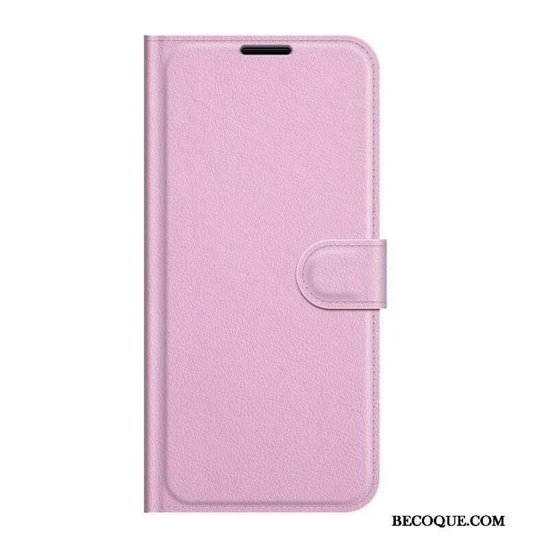 Etui Folio do iPhone 13 Mini Klasyczny Efekt Skóry Liczi