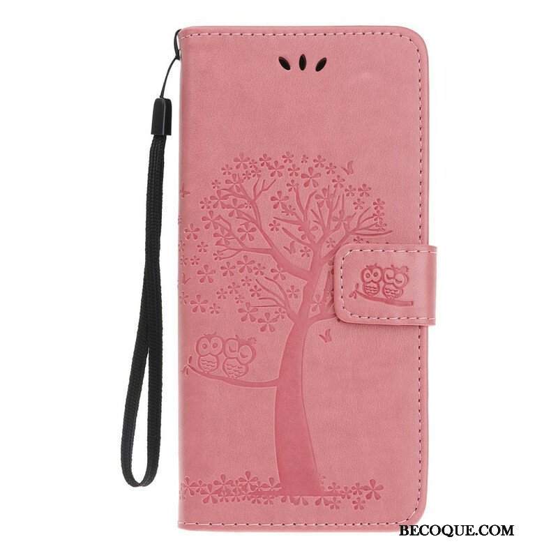 Etui Folio do iPhone 13 Mini z Łańcuch Drzewo Stringów I Sowy