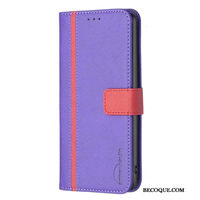 Etui Folio do iPhone 14 Dwukolorowy Kolor Binfen