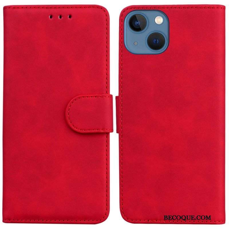 Etui Folio do iPhone 14 Plus Stylowa Skórzana Moda