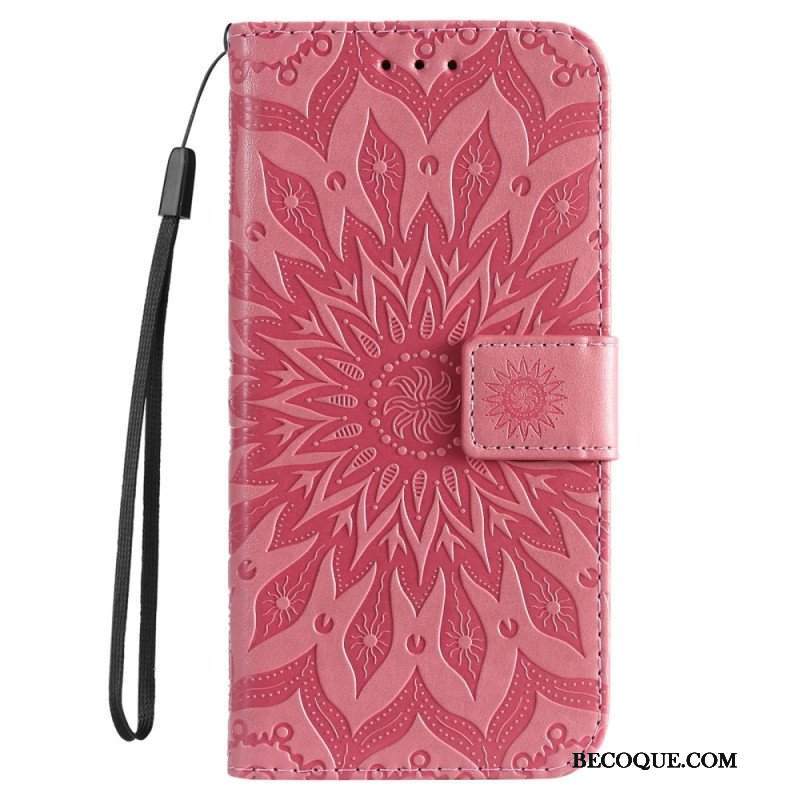 Etui Folio do iPhone 14 Pro Max Mandala Sun Ze Smyczą