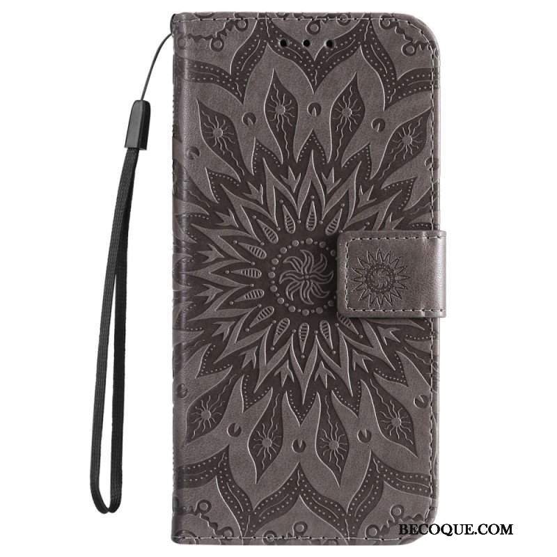 Etui Folio do iPhone 14 Pro Max Mandala Sun Ze Smyczą