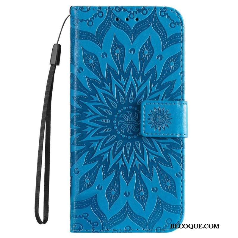 Etui Folio do iPhone 14 Pro Max Mandala Sun Ze Smyczą