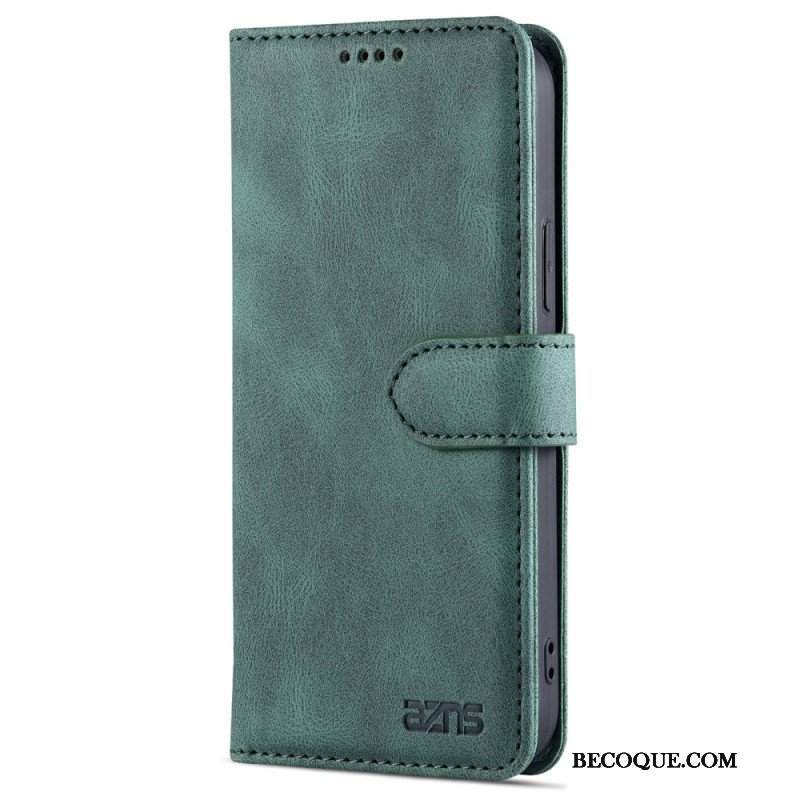 Etui Folio do iPhone 14 Stylizacja Skóry Azns