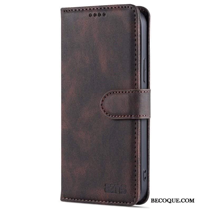 Etui Folio do iPhone 14 Stylizacja Skóry Azns