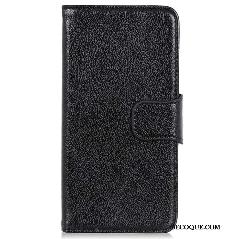 Etui Folio do iPhone 15 Plus Dwoinowa Skóra Nappa