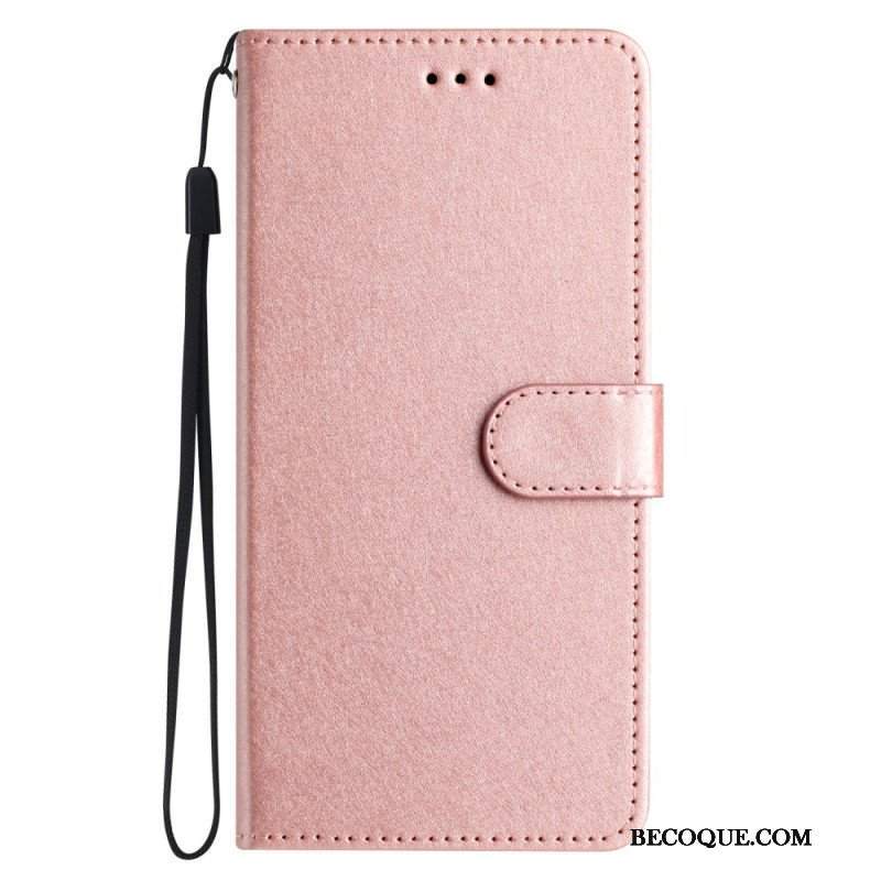 Etui Folio do iPhone 15 Plus z Łańcuch Pastelowy Z Paskiem