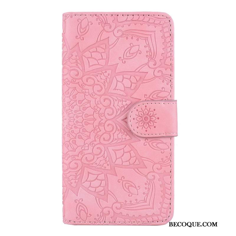 Etui Folio iPhone 16 Efekt Zamszu Mandali Etui Ochronne