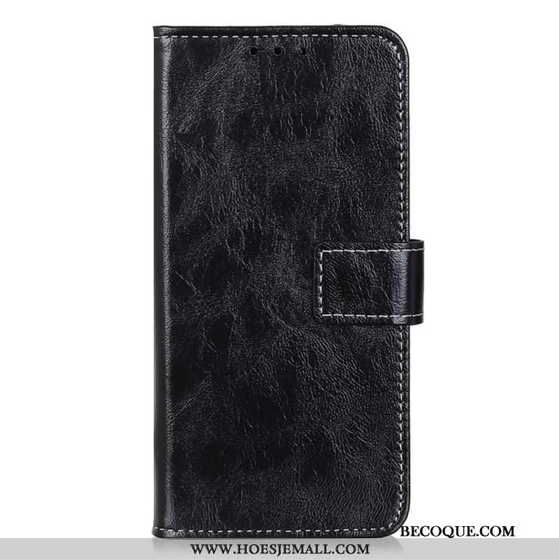 Etui Folio iPhone 16 Pro Max Błyszcząca Imitacja Skóry