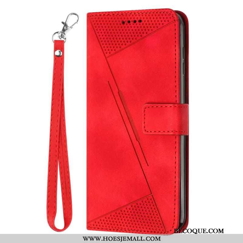 Etui Folio iPhone 16 Pro Max Geometryczny Wzór Paska Etui Ochronne