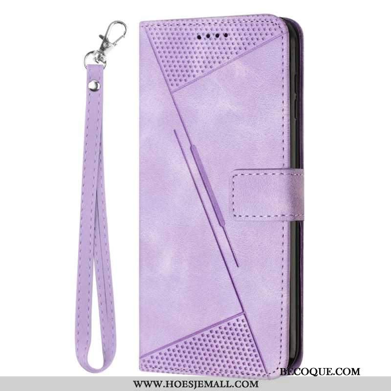 Etui Folio iPhone 16 Pro Max Geometryczny Wzór Paska Etui Ochronne