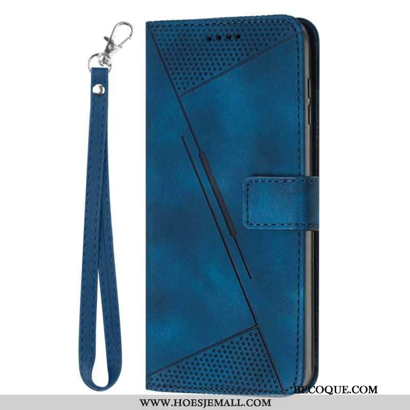 Etui Folio iPhone 16 Pro Max Geometryczny Wzór Paska Etui Ochronne