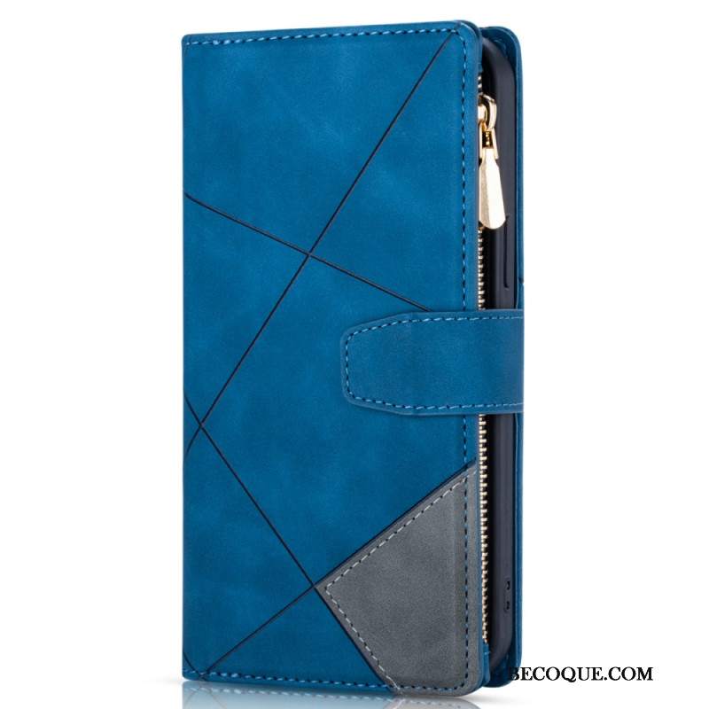 Etui Folio iPhone 16 Pro Max Portfel Ze Wzorem Geometrycznym