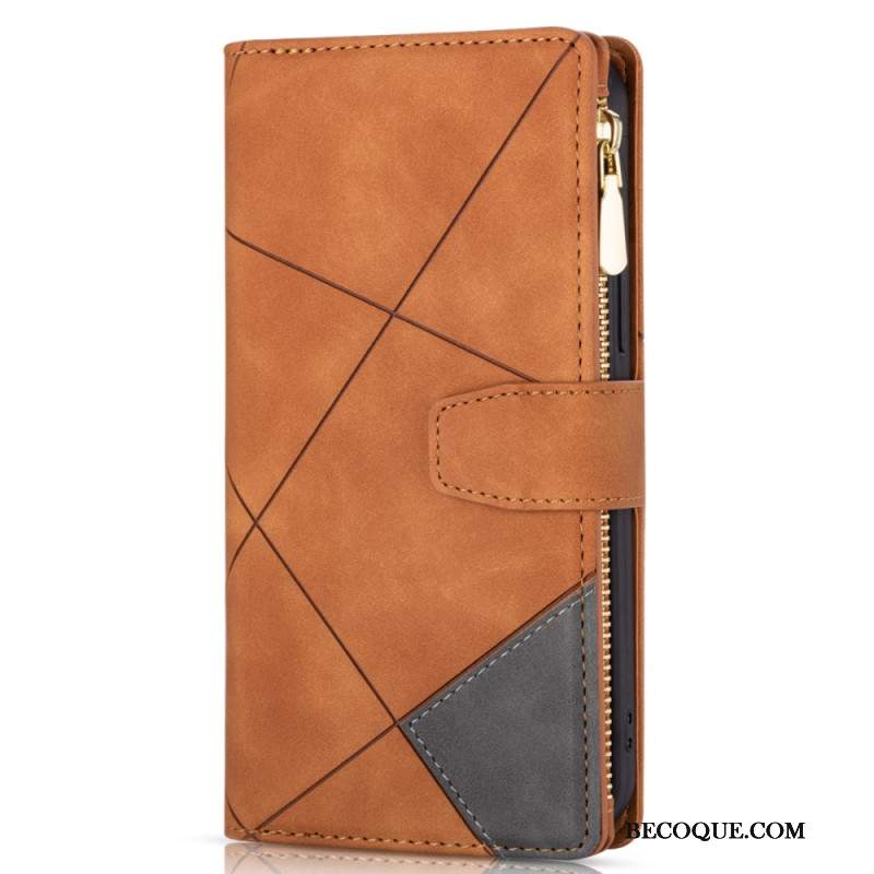 Etui Folio iPhone 16 Pro Max Portfel Ze Wzorem Geometrycznym