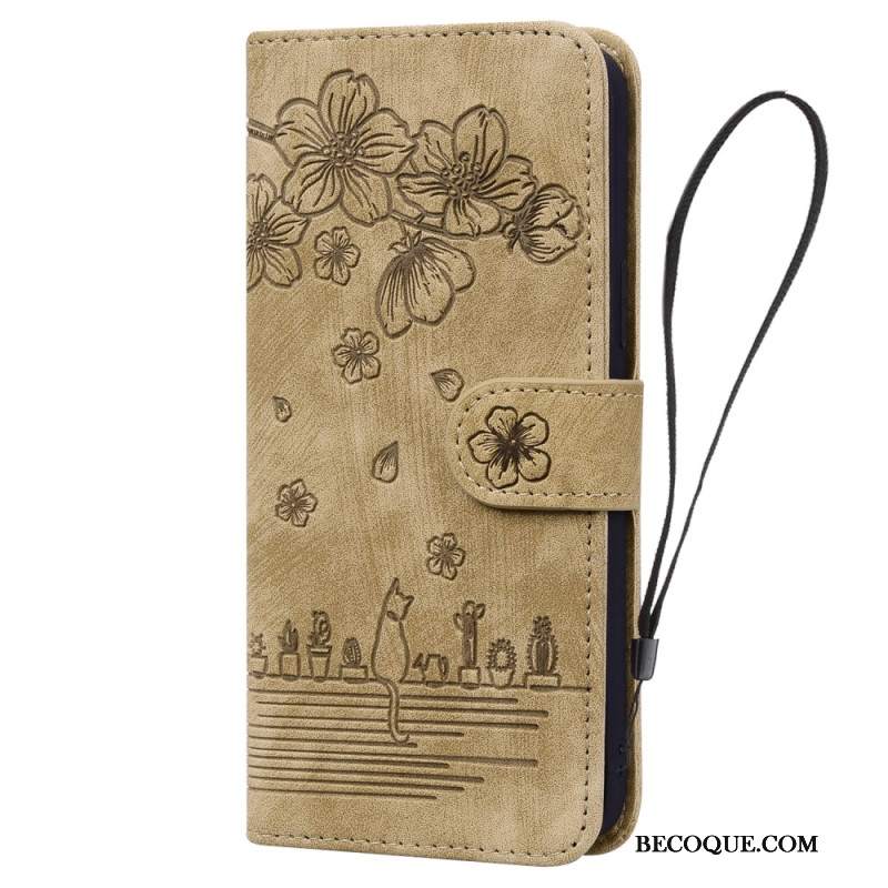 Etui Folio iPhone 16 Rysunek Kota Etui Ochronne