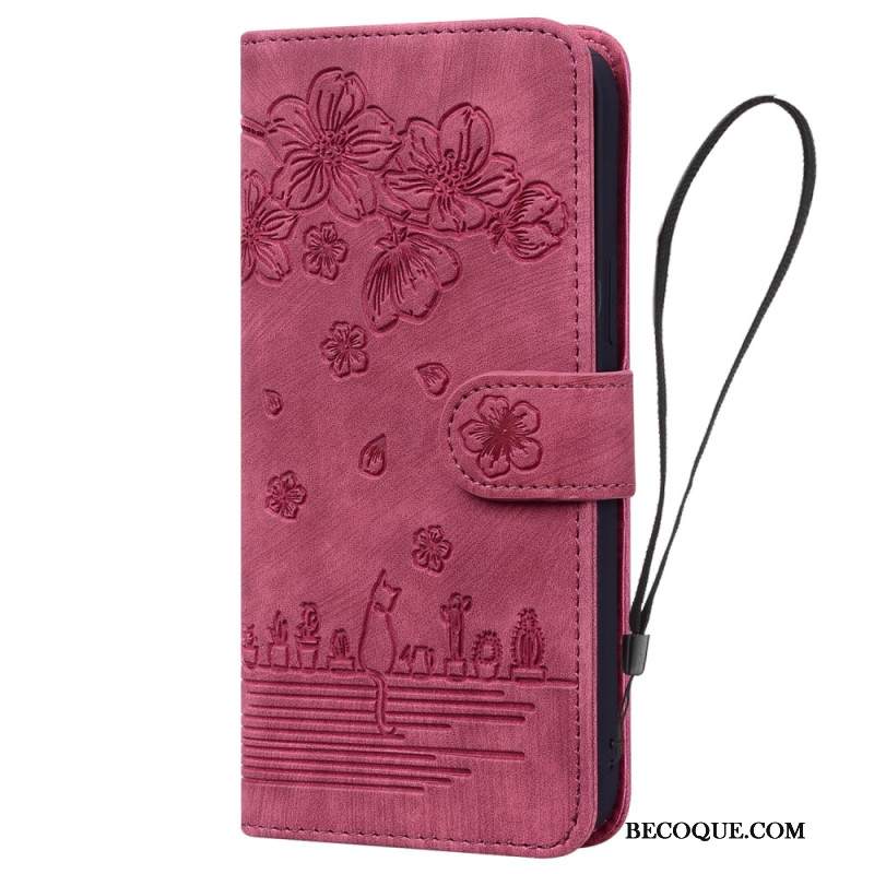 Etui Folio iPhone 16 Rysunek Kota Etui Ochronne