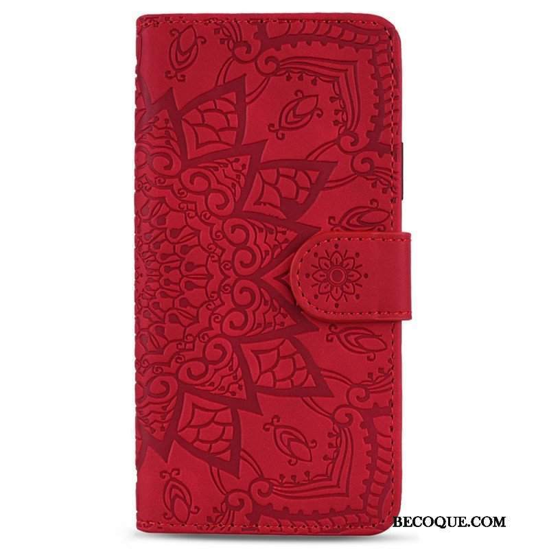 Etui Na Telefon Pokrowce do Samsung Galaxy S23 5G z Łańcuch Stylowa Mandala Z Paskami