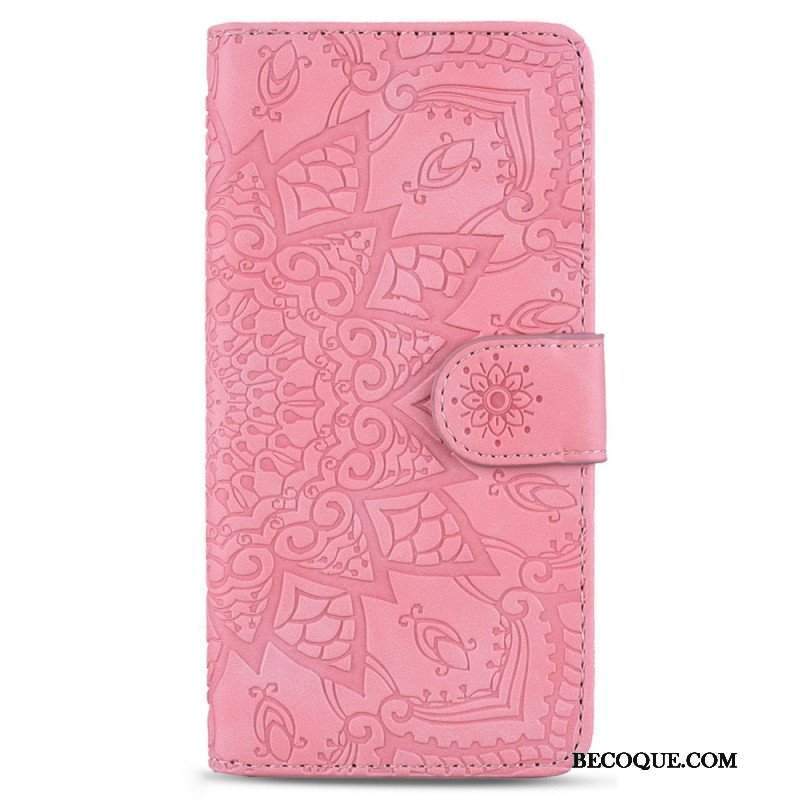 Etui Na Telefon Pokrowce do Samsung Galaxy S23 5G z Łańcuch Stylowa Mandala Z Paskami