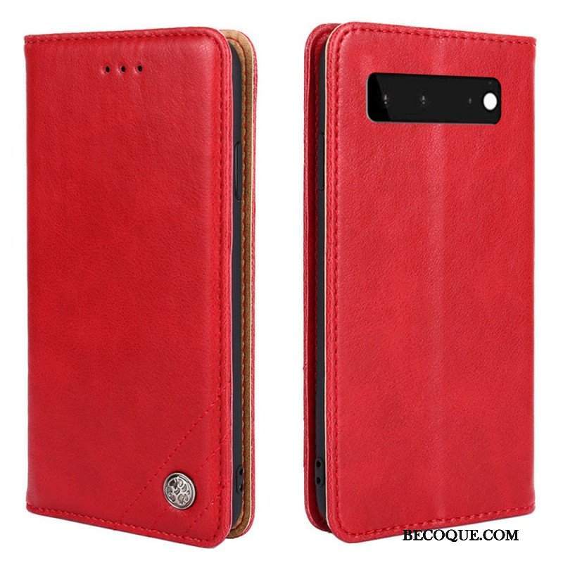 Etui Na Telefon do Google Pixel 6 Etui Folio Stylowy Skórzany Nit