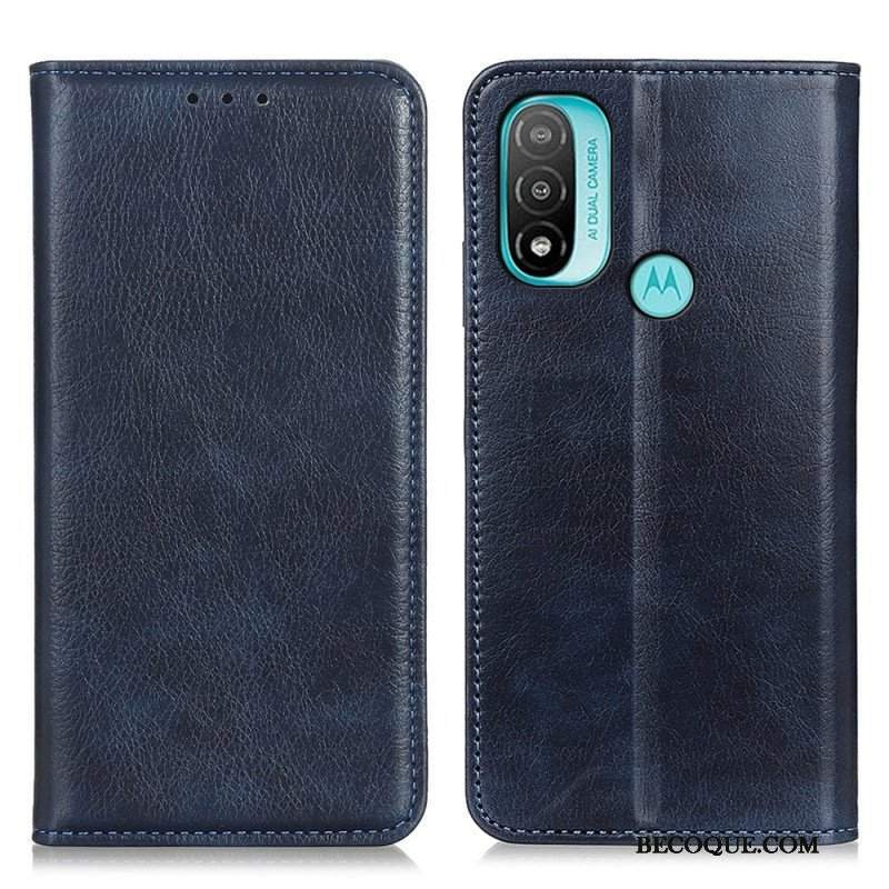 Etui Na Telefon do Moto E40 / E30 / E20 Etui Folio Teksturowana Dwoina Skóry